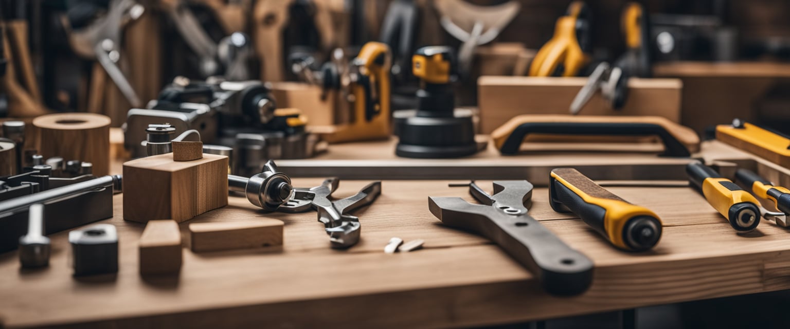 A well-organized workbench with high-quality woodworking tools