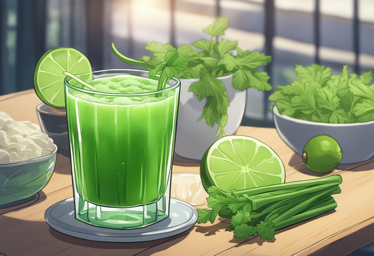 Celery Lime Juice with Spinach - Tastylicious