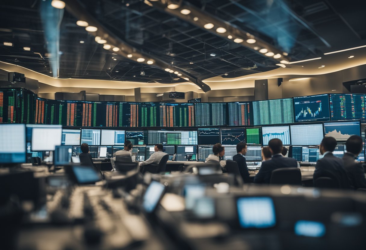 A chaotic financial market with downward trending graphs and negative interest rate indicators