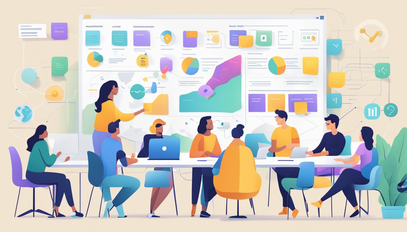 A group of people collaborating and engaging in user journey mapping