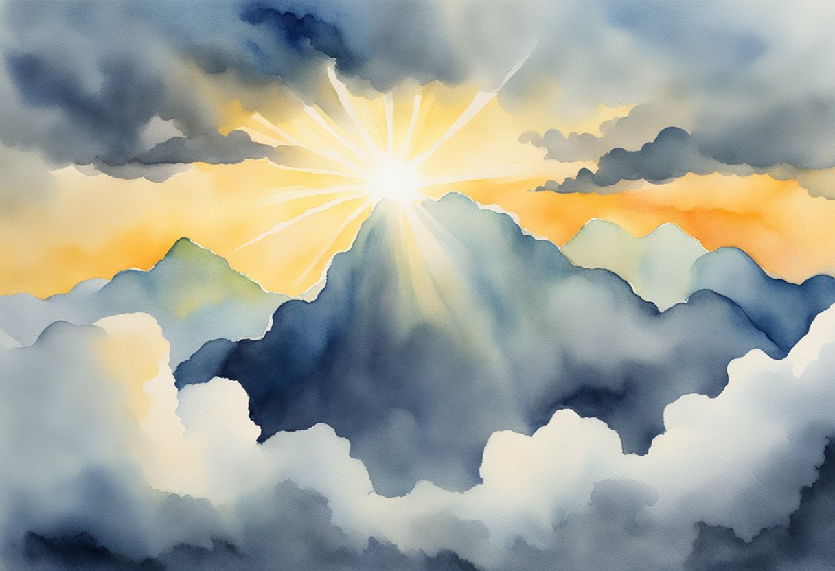 A bright light breaks through a dark cloud, symbolizing the power of the subconscious mind to overcome mental barriers