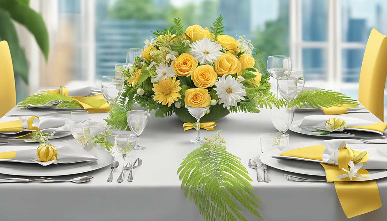 A table adorned with elegant corporate gifts from Ferns N Petals Sgp Pte Ltd, showcasing quality and value