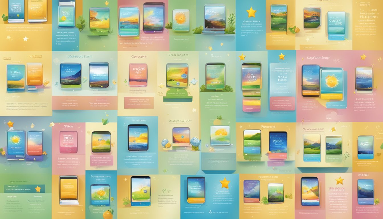 A collection of positive customer testimonials and reviews for Patma Gifts Pte Ltd corporate gifts displayed on a digital screen with a 5-star rating and glowing comments