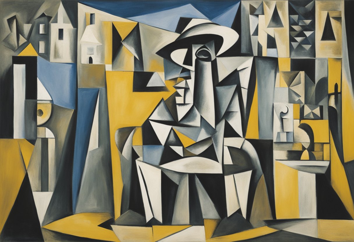 A lone figure stands strong, surrounded by symbols of independence and empowerment. The scene exudes determination and resilience in the face of adversity