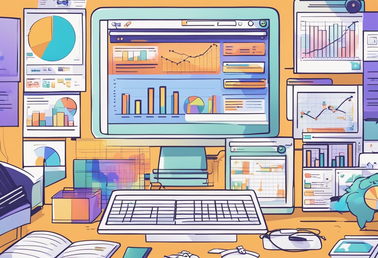 A computer screen displaying various paid traffic strategies for affiliate marketing. Graphs and charts show data and results