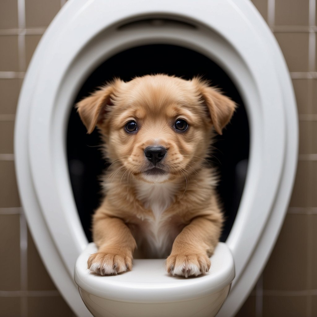 Puppy using toilet pad for 7 days straight, receiving praise and treats for good behavior