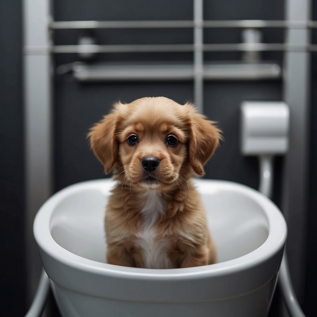 A puppy has accidents while being toilet trained for 7 days