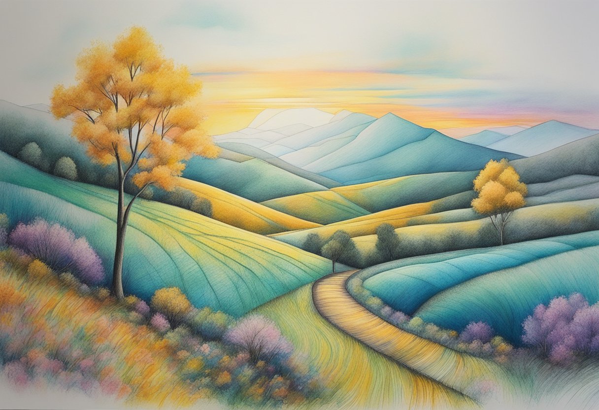 Vibrant pastel drawings of landscapes, still life, and abstract designs. Various techniques and styles, from traditional to contemporary. Rich, bold colors and delicate blending