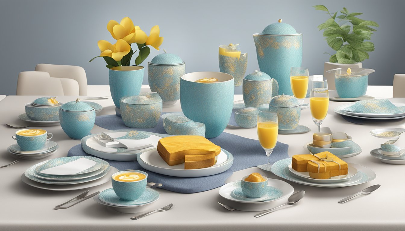 A table adorned with elegant corporate gifts and homeware items, showcasing the quality and sophistication of products offered by the company in Singapore