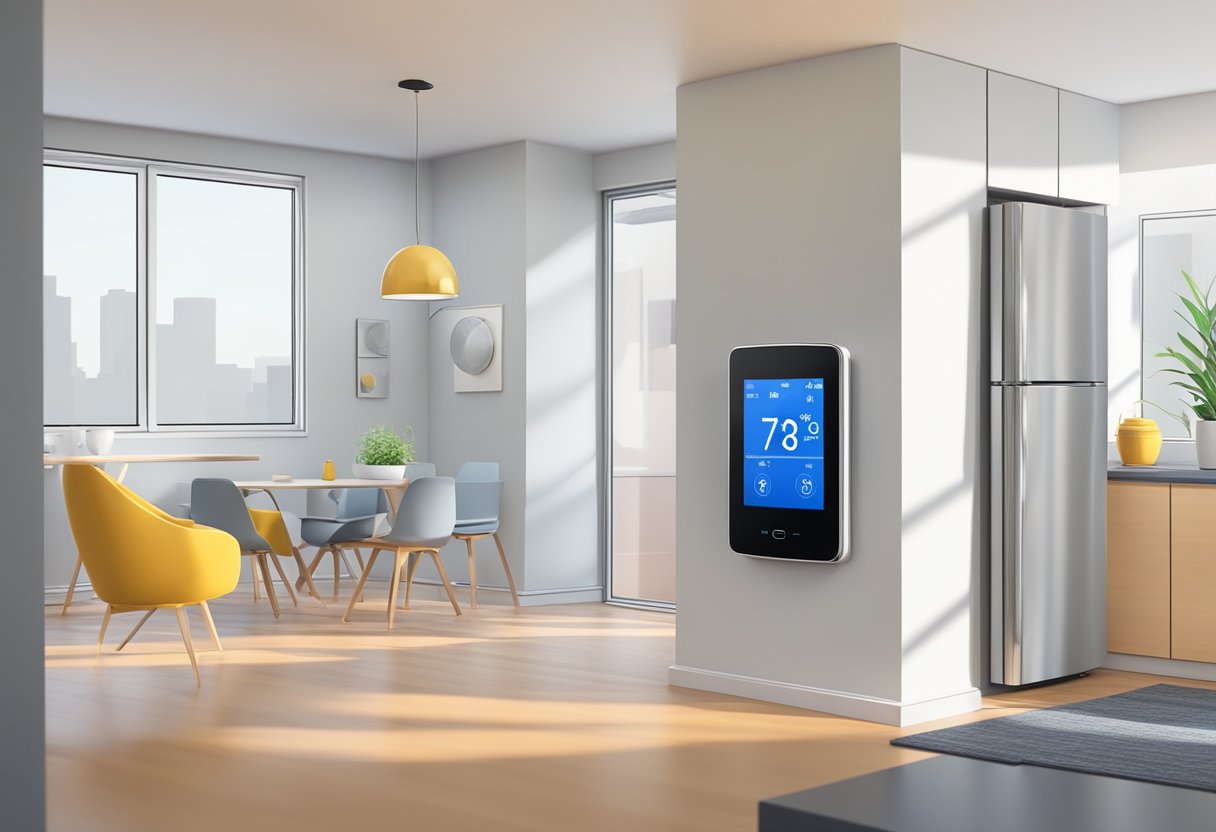 A smart thermostat is being installed and tested for compatibility with a battery-powered system