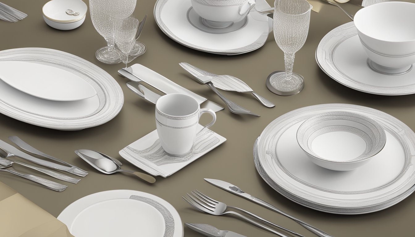 A table showcasing elegant corporate gifts with the JMD Pacific Pte Ltd logo. Each item exudes quality and craftsmanship