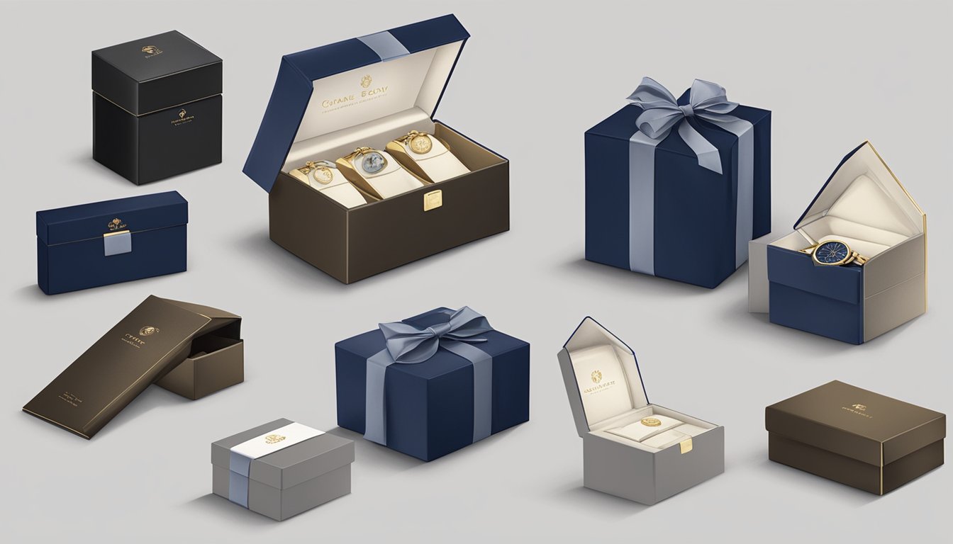 A table displays elegant corporate gifts with price tags, emphasizing the value of Gnome & Bow Pte Ltd products