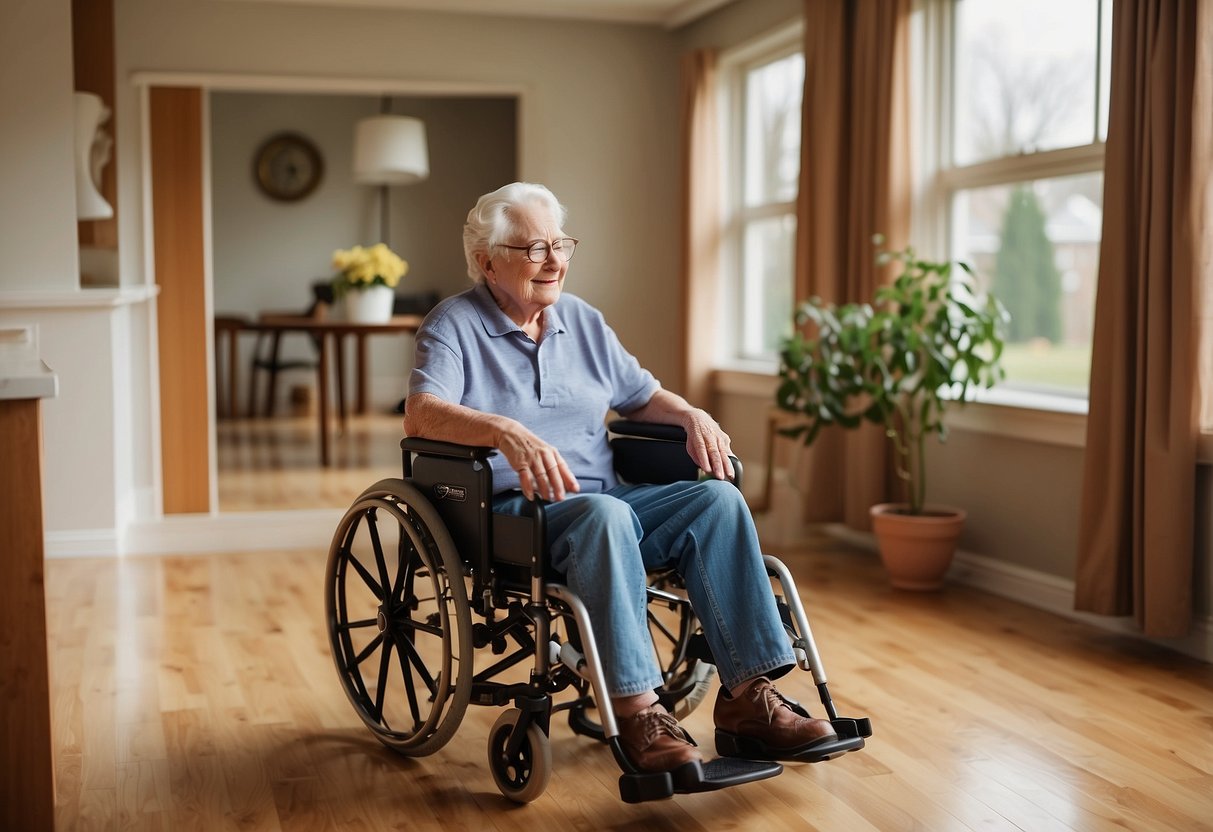 A senior's home being adapted with Ma Prime Adapt' funding. Modifications include wheelchair ramps and grab bars