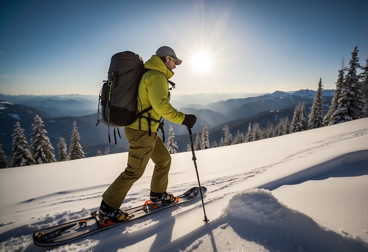 A snowshoer navigates through a winter landscape with the Osprey Stratos 24 Pack, equipped with 10 essential navigation tools