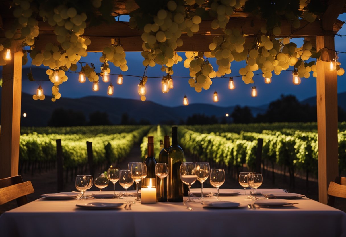 Vineyard wine dinners under the stars, with tables set among the grapevines and a rustic, candlelit ambiance