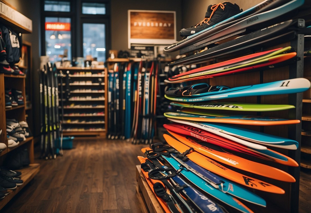 Rent cross country ski equipment at a budget-friendly shop. Tips: layer clothing, use trail passes, pack snacks, and bring a map