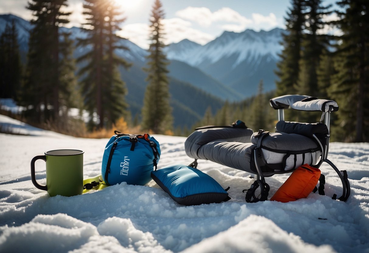 A Therm-a-Rest Z Seat Pad placed next to 10 essential navigation tools for cross country skiing trips