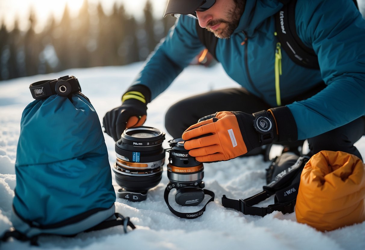 A cross-country skier carefully selects and layers lightweight gear, reducing pack weight for a long trip