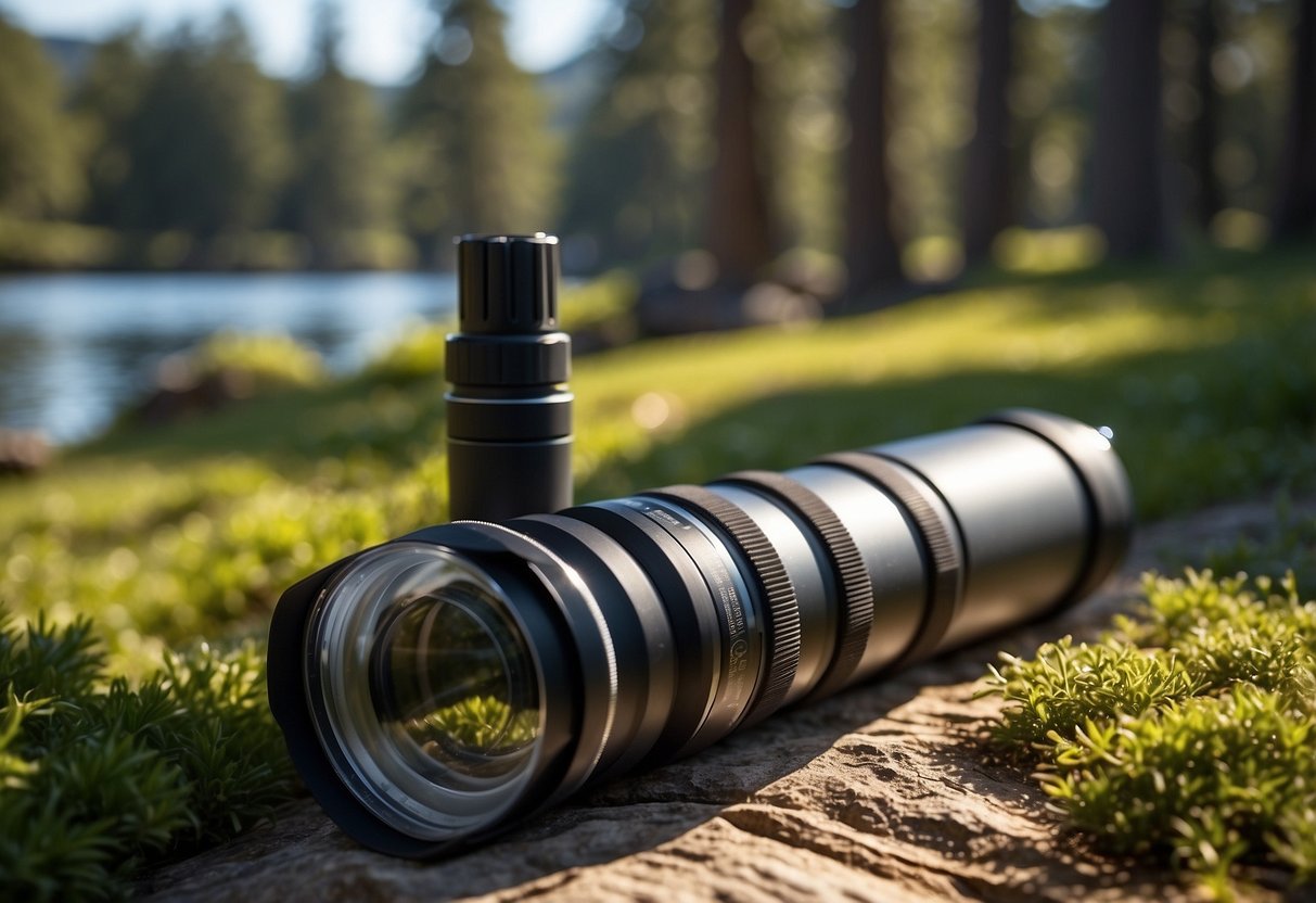 A Platypus GravityWorks filter system purifies water near a tranquil outdoor yoga session