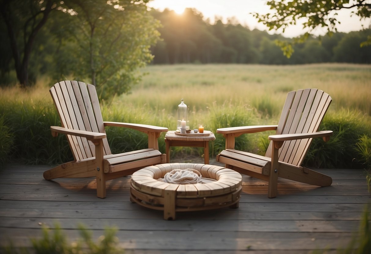 Five outdoor yoga chairs displayed in a natural setting, emphasizing their lightweight materials and durable construction