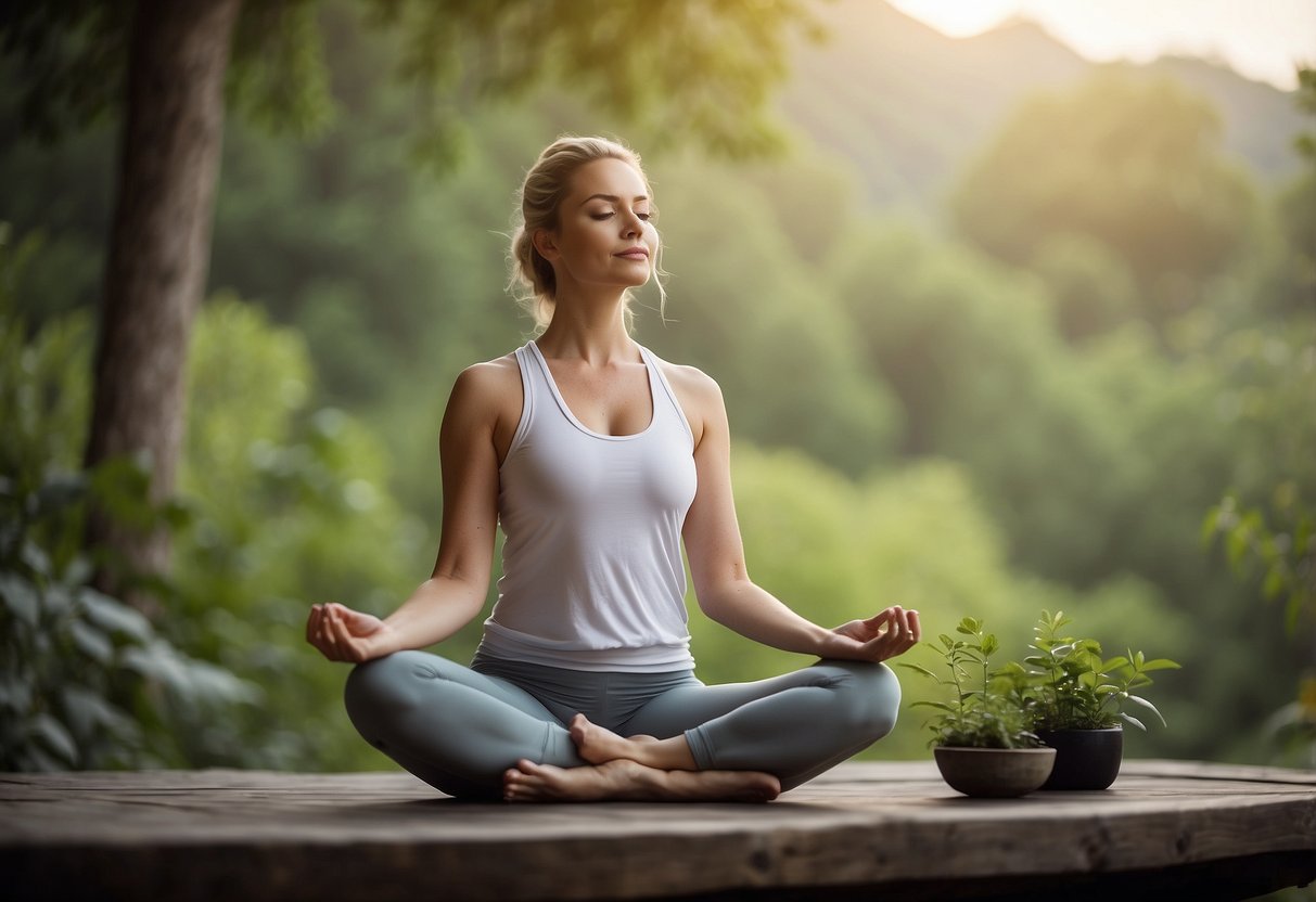 Yoga poses surrounded by nature, inhaling essential oils