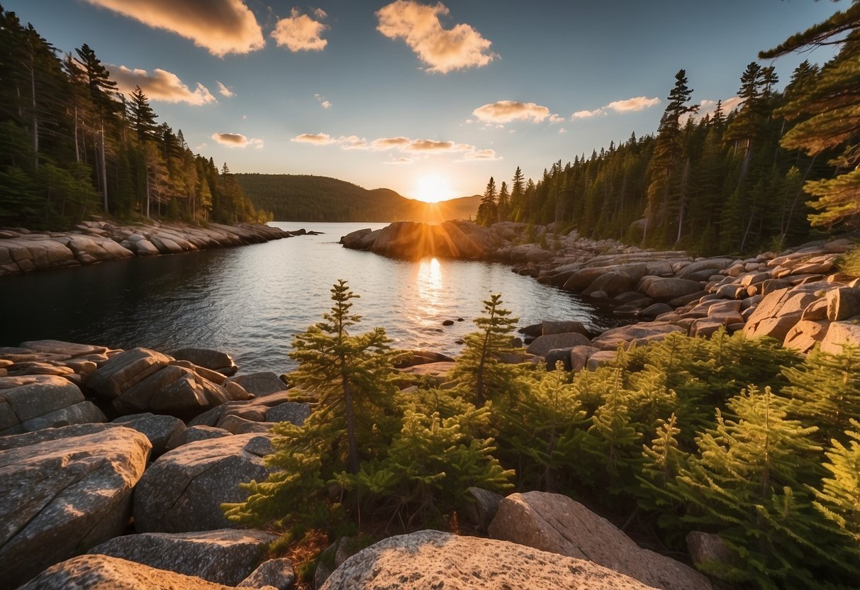 Lush forest, rocky coastline, serene lakes, and vibrant sunsets at Acadia National Park, ME. Ideal for nature photographers