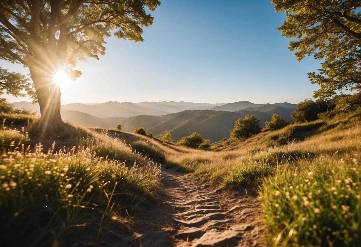 Landscape with bright sunlight, blurred backgrounds, and overexposed images. Avoid cluttered compositions and distracting elements. Use a tripod for stability