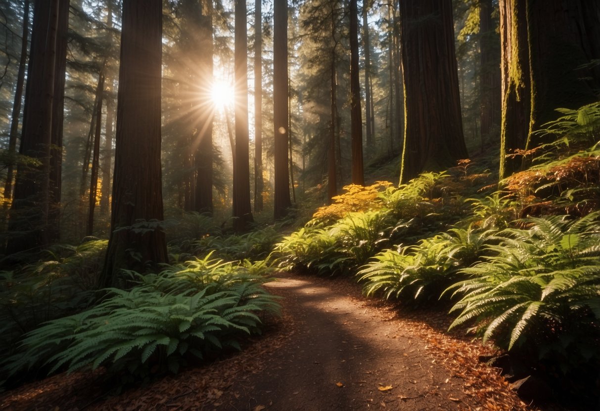 Vibrant fall foliage blankets the Great Smoky Mountains, while glistening snow caps the peaks of the Rocky Mountains. Sunlight filters through the towering redwood trees of Muir Woods, casting a warm glow on the forest floor