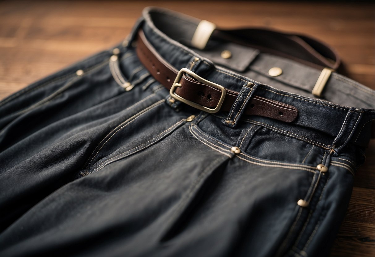 A photographer's pants laid out neatly, with pockets for lenses and comfortable fabric for long shoots