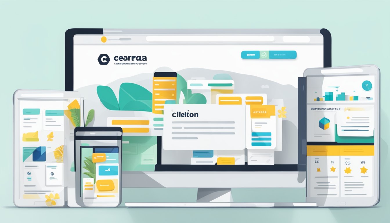 A collection of positive testimonials and reviews displayed on a sleek and modern website interface, with the Cera.com.sg logo prominently featured