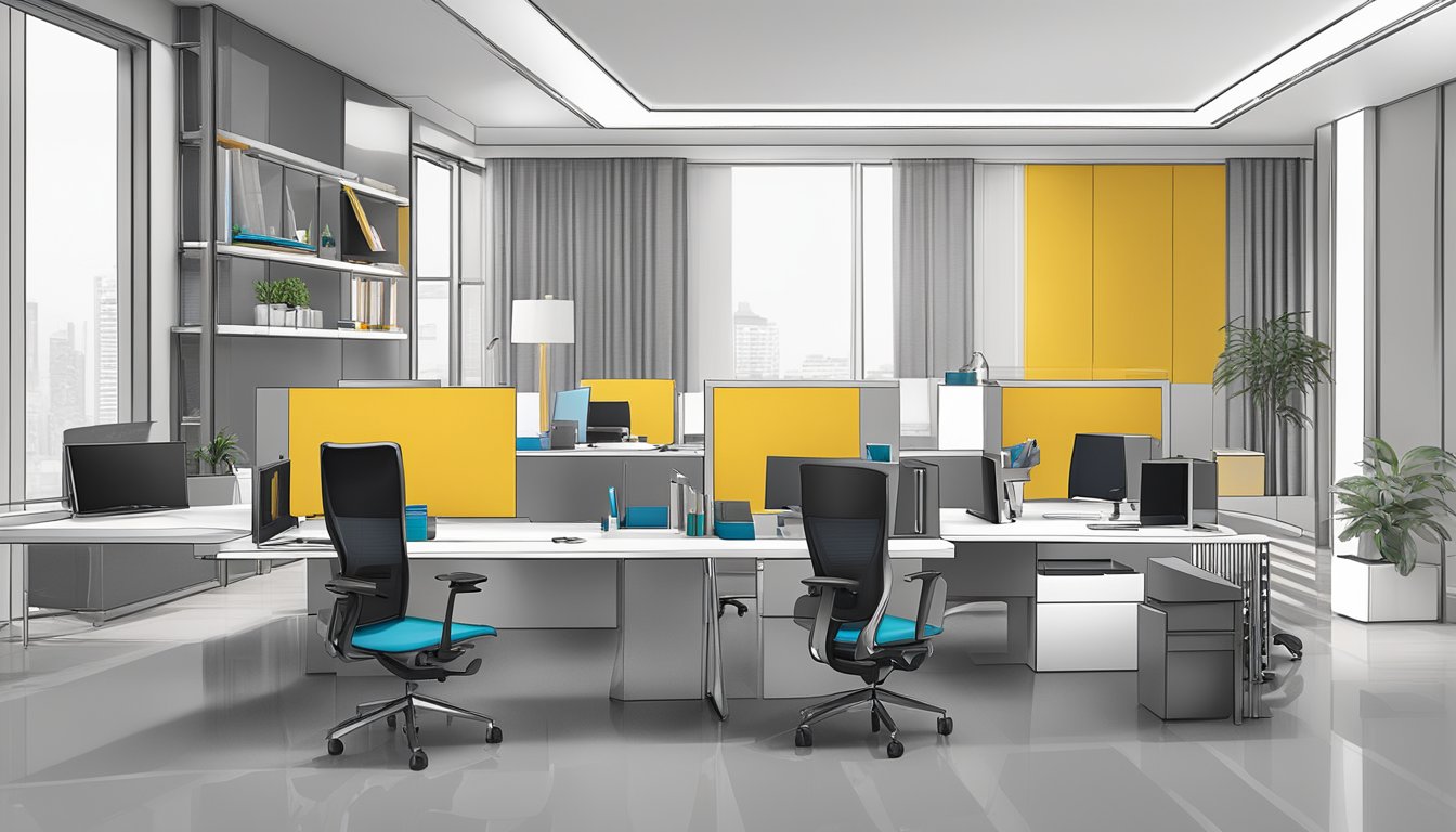 A sleek, modern office desk adorned with high-quality corporate gifts from ArchSingapore.com. Each item exudes fine craftsmanship and attention to detail, showcasing the company's commitment to excellence