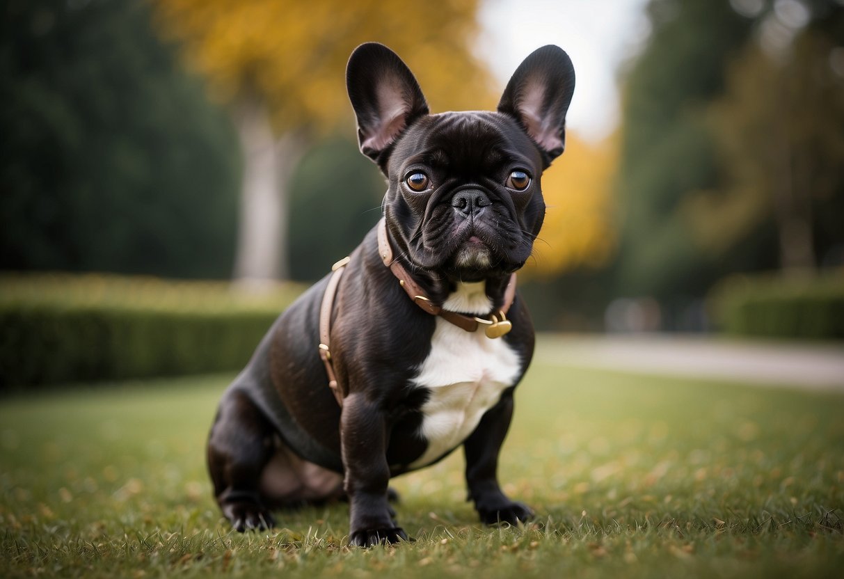 A small French Bulldog stands confidently, exuding a larger-than-life personality