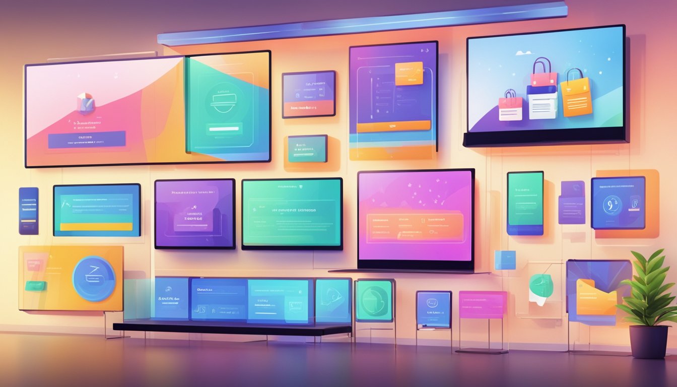 A collection of glowing testimonials and reviews from satisfied corporate clients, displayed on a sleek digital screen surrounded by elegant branded corporate gifts