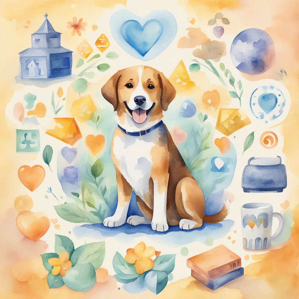 A happy dog surrounded by 10 icons representing the benefits of fostering, such as companionship, love, and saving a life