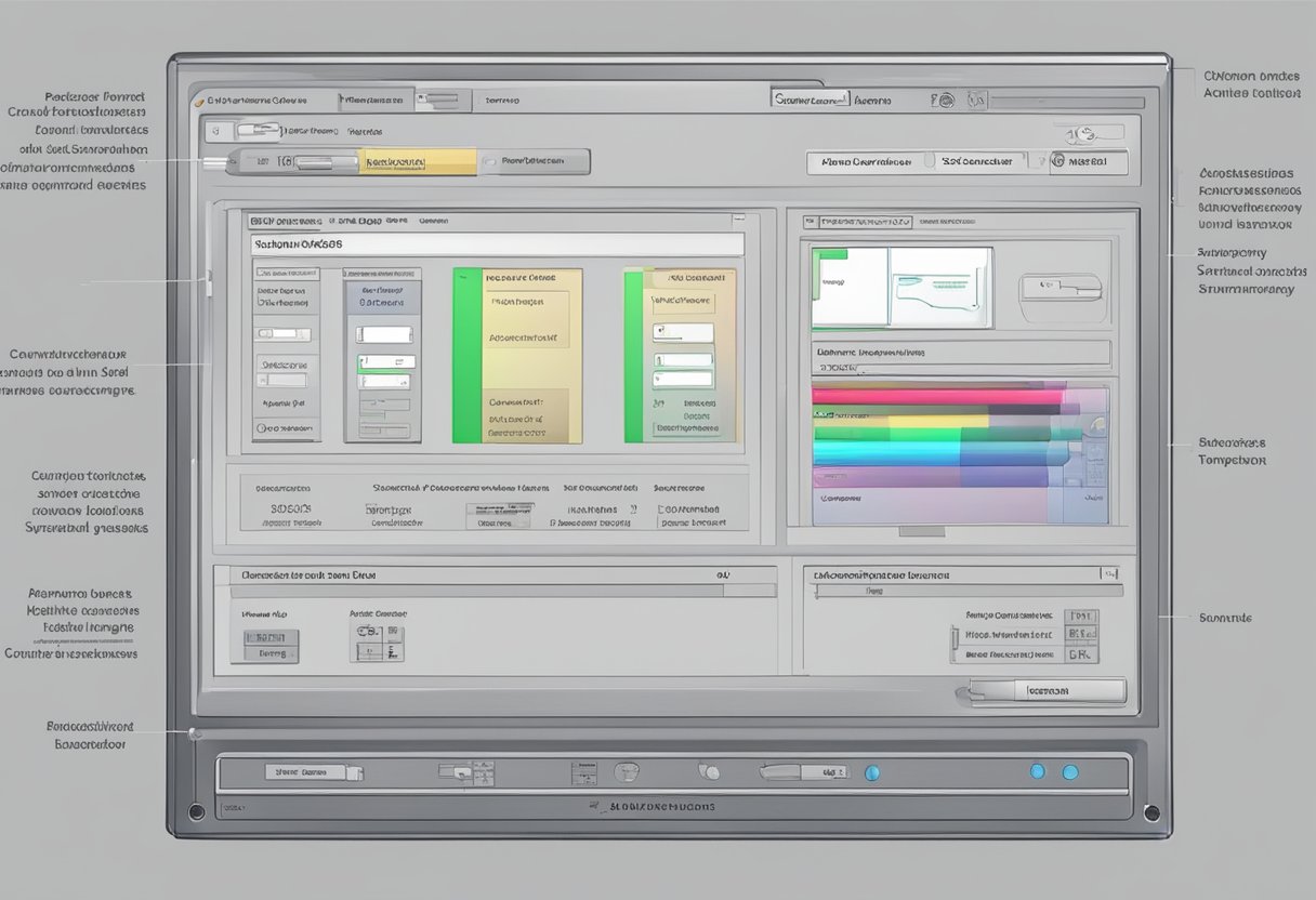 A computer screen displaying the interface of a lead extractor software with various advanced features highlighted and labeled