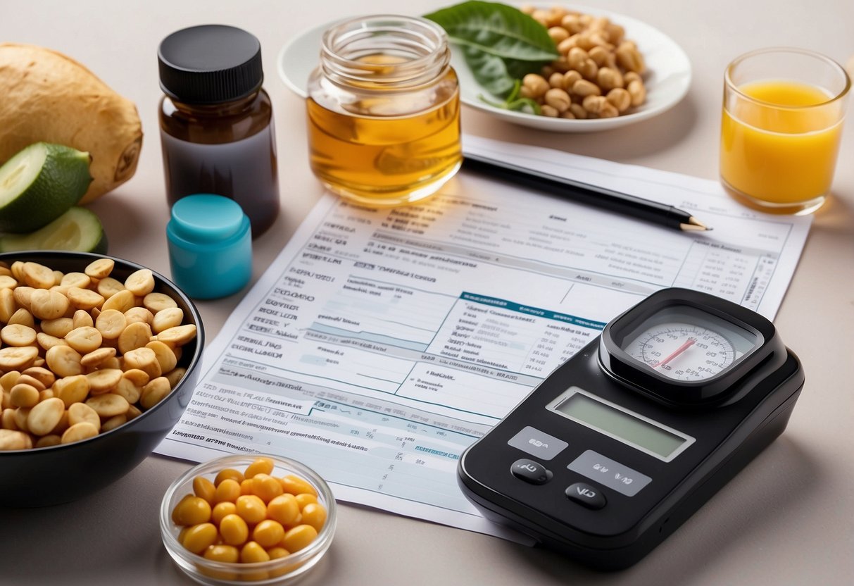 A table with various weight loss products and strategies integrated, including injectables. Charts and graphs show comprehensive fat loss guide