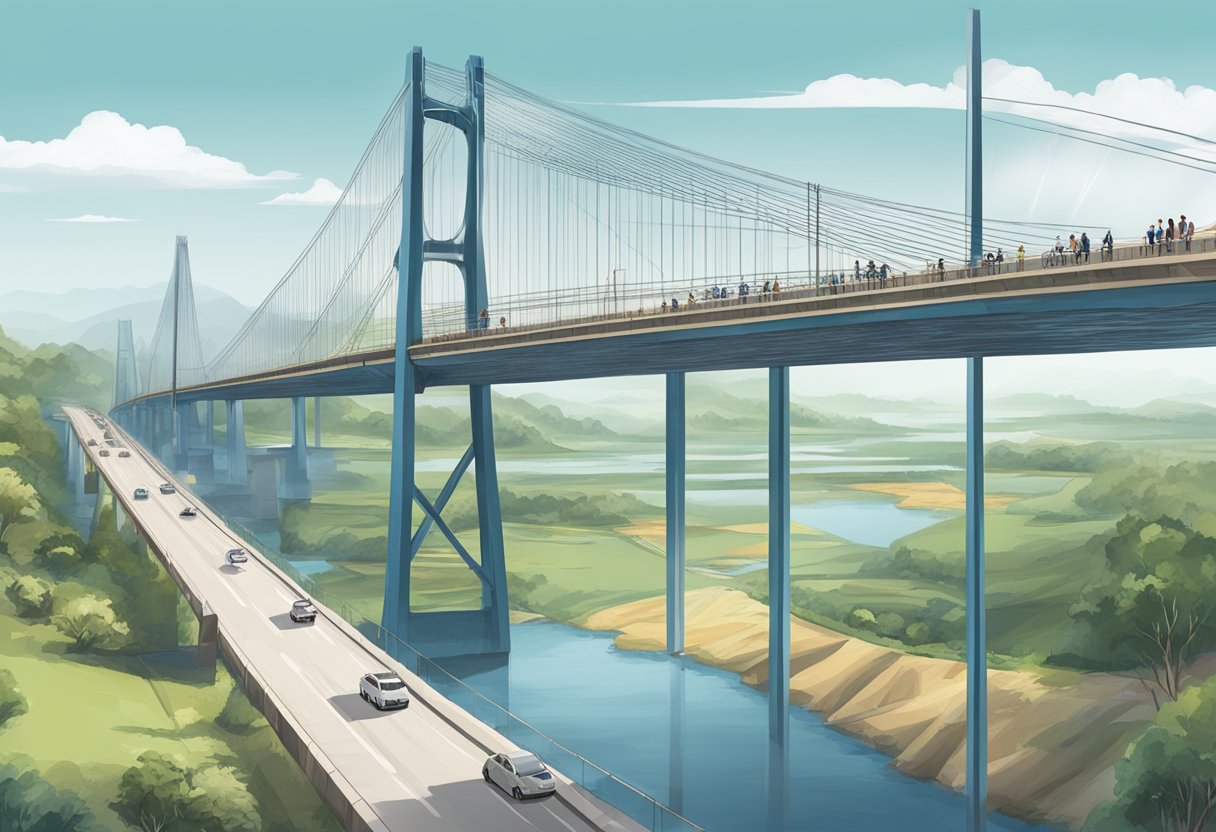 A bridge connects BRICS countries, symbolizing Project mBridge's link