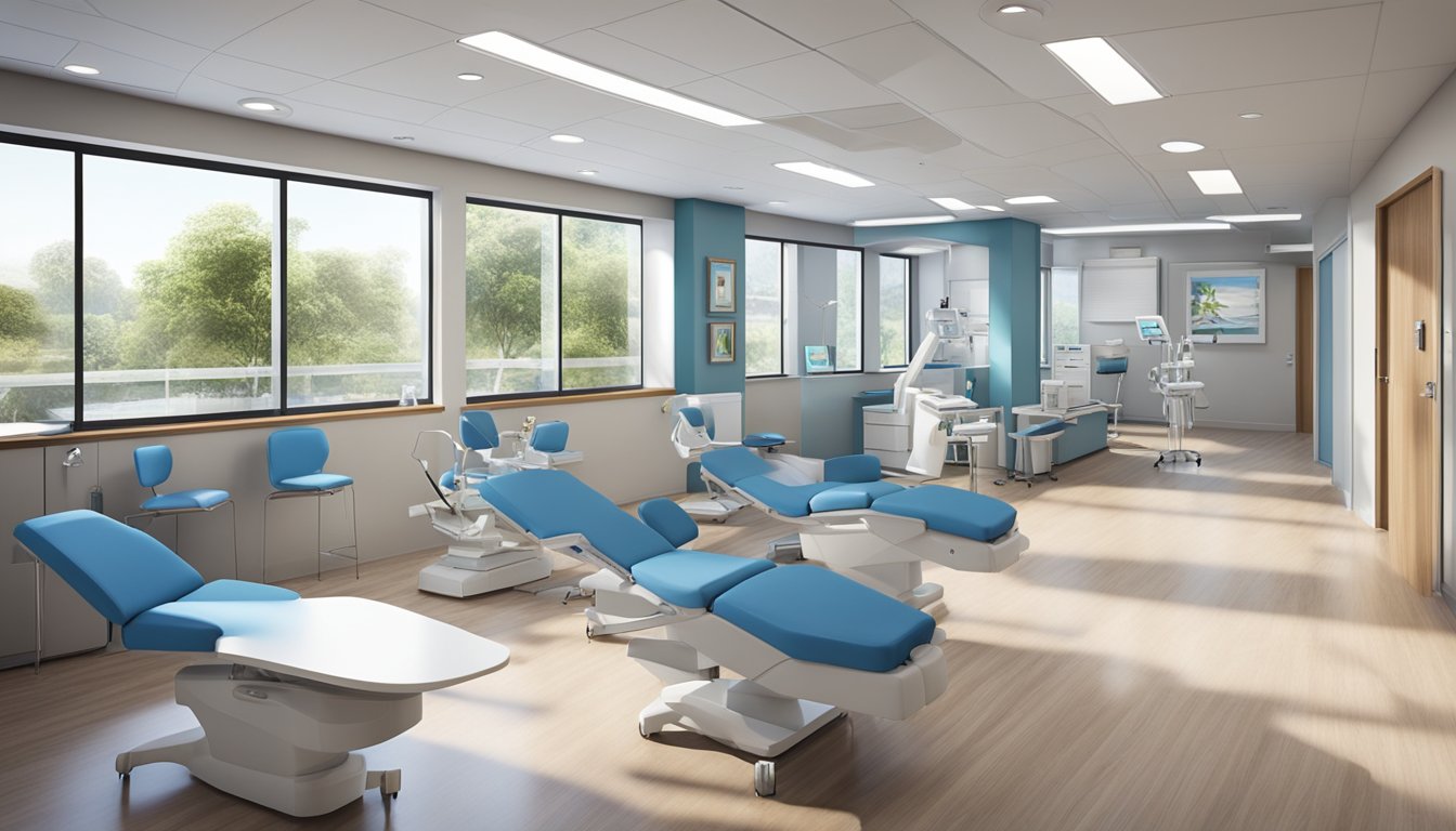 The ACE Cardiology Clinic is a modern and spacious facility with state-of-the-art equipment and comfortable seating for patients. The clinic exudes a professional and welcoming atmosphere, with natural light streaming in through large windows
