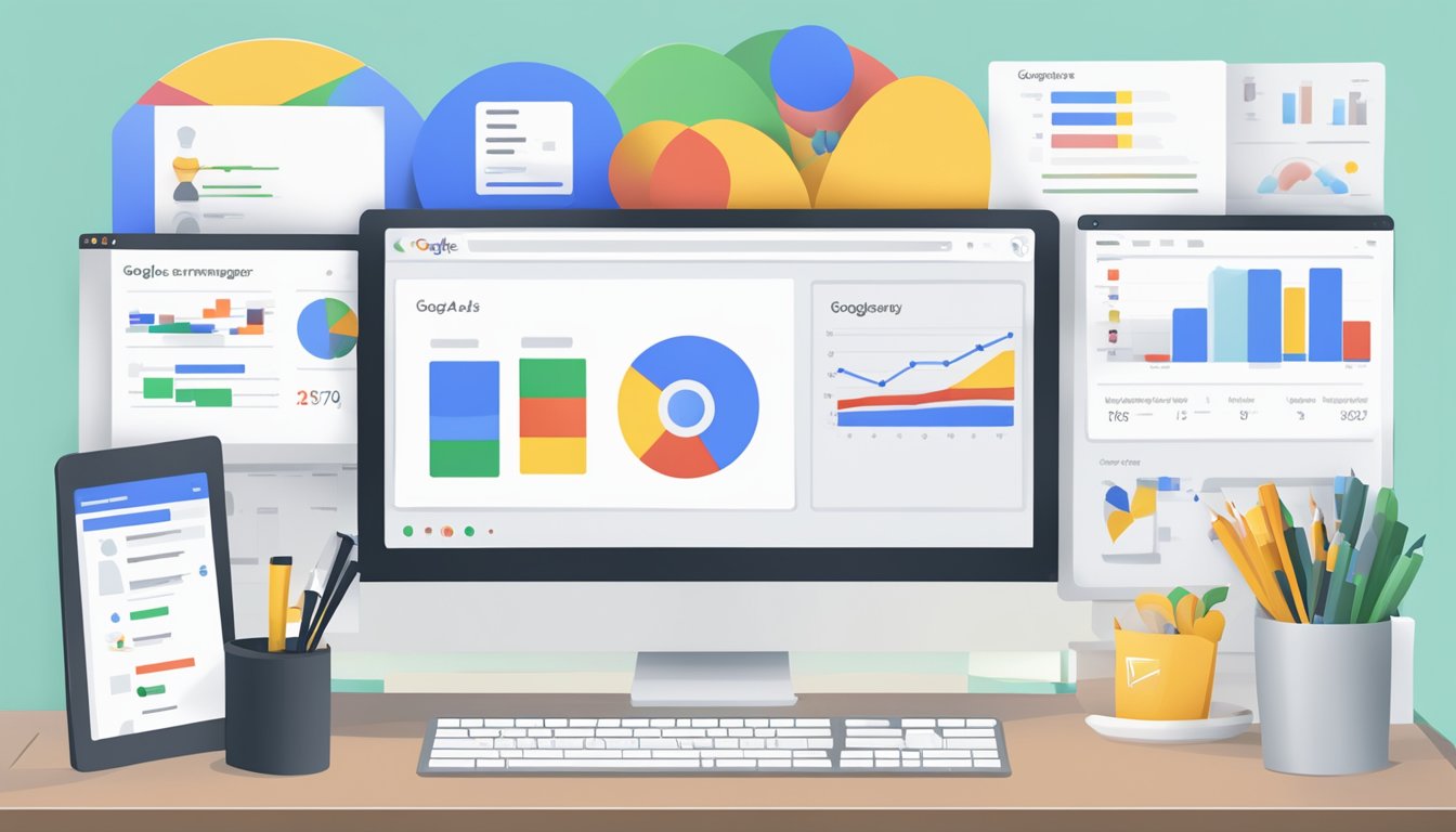 A computer screen showing Google Ads Manager with support resources and tools
