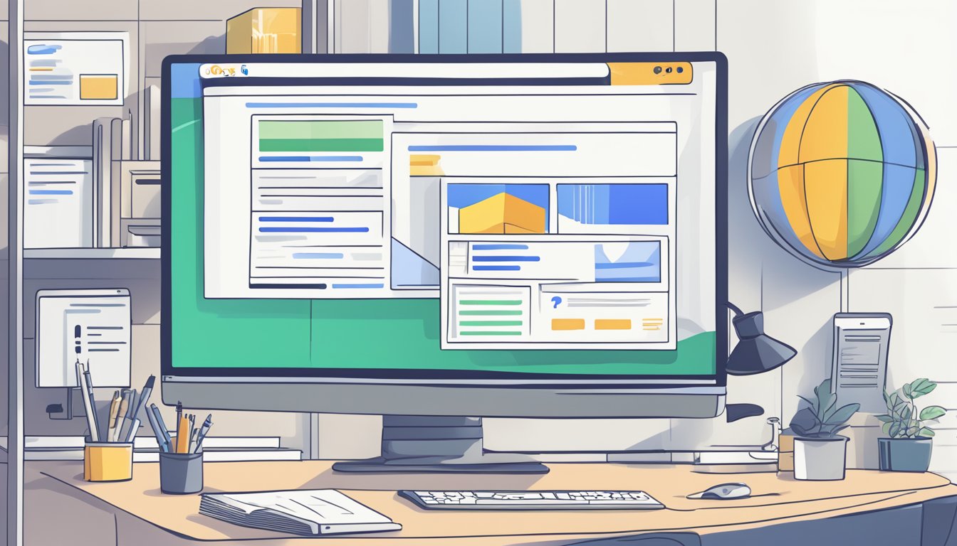 A computer screen with the Google Ads Manager interface open, showing the "Frequently Asked Questions" section