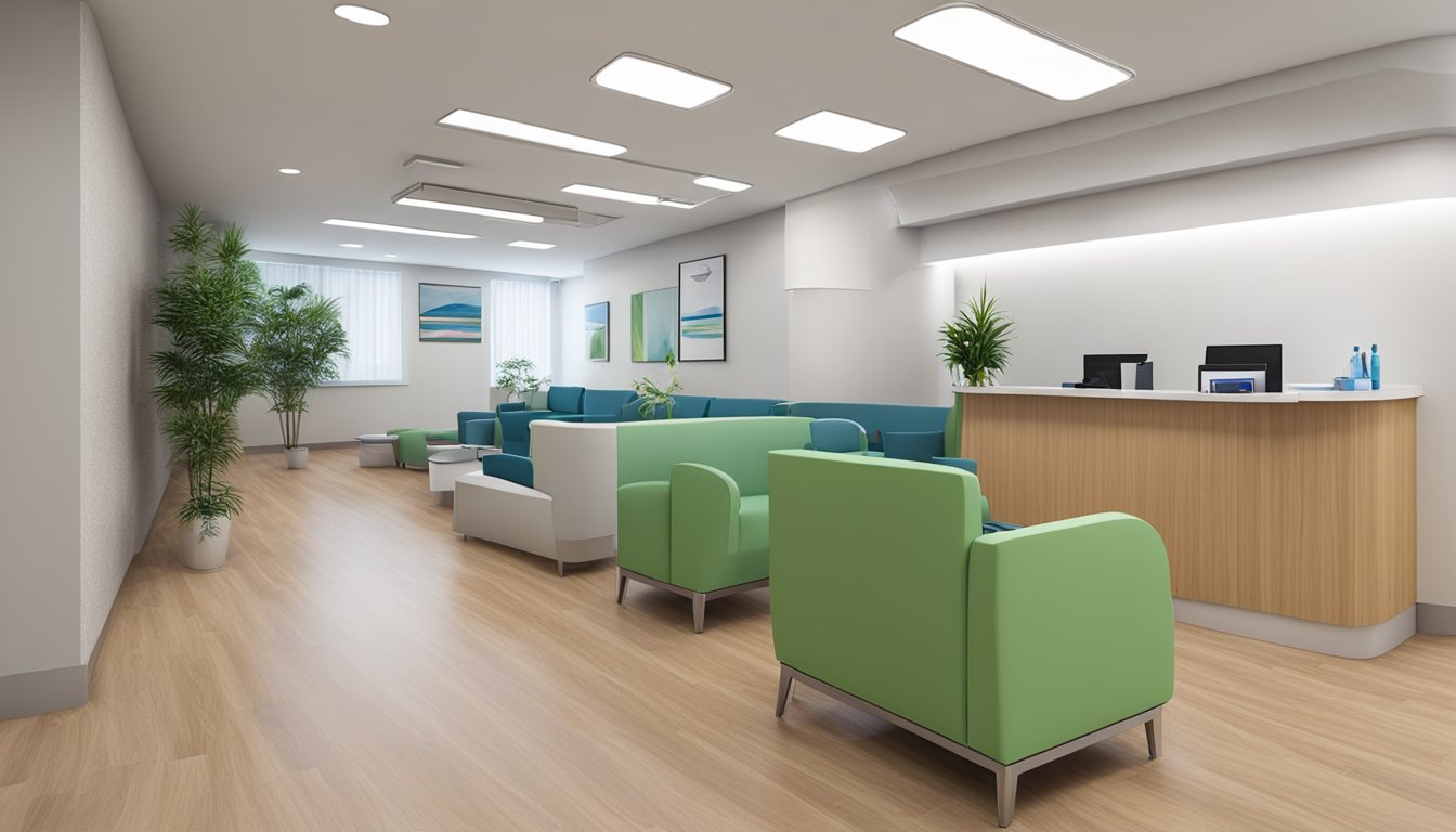 The cardiology clinic is a modern, spacious facility with state-of-the-art equipment and comfortable seating. The reception area is bright and welcoming, with a professional and friendly staff ready to assist patients