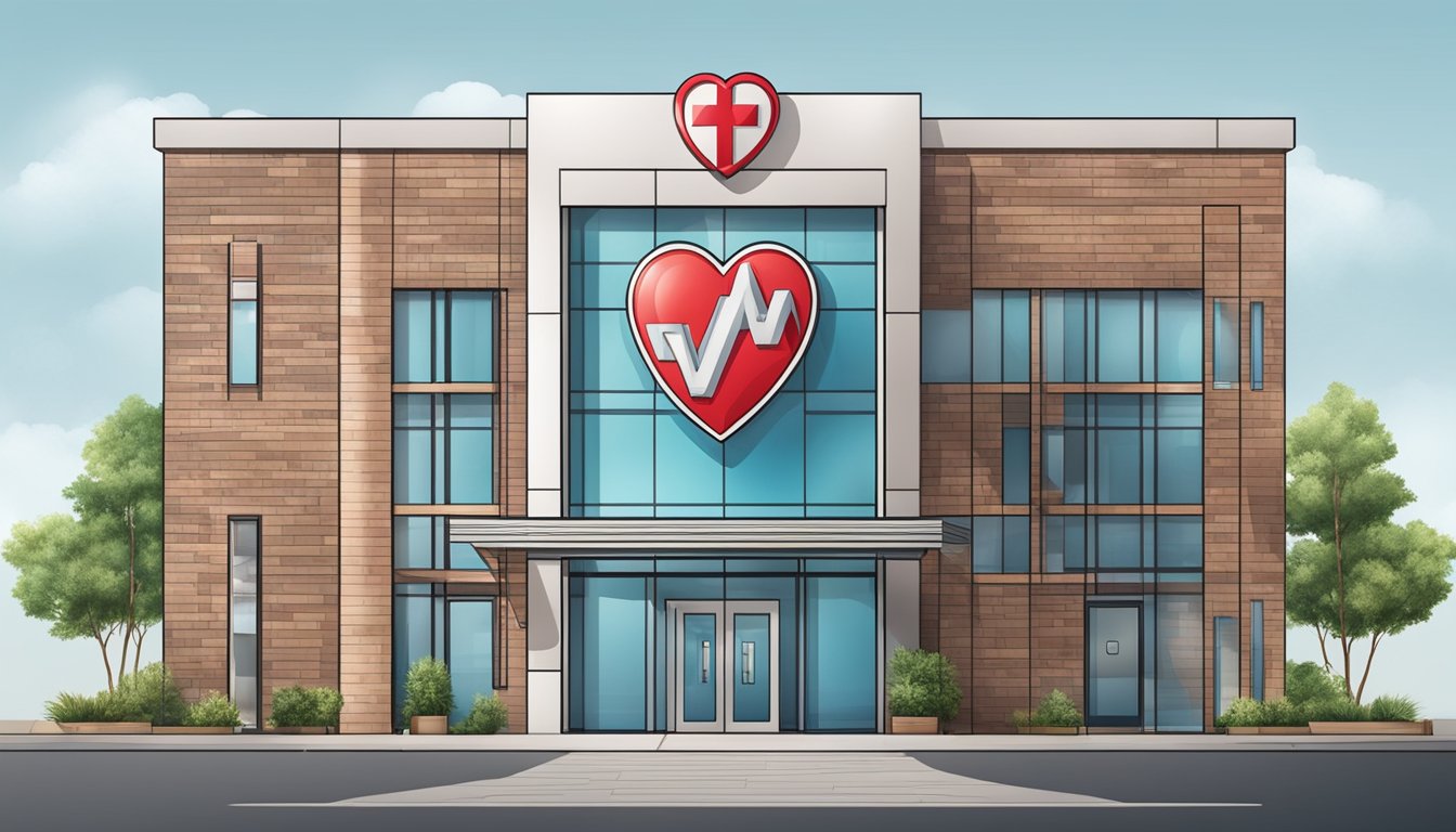 A modern cardiology clinic sign with bold lettering and a clean, professional appearance