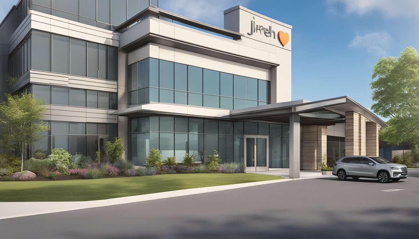 The Jireh Heart Centre sign hangs above the entrance, with a modern and inviting exterior. The clinic exudes professionalism and expertise