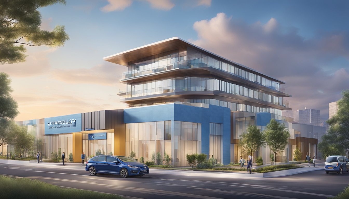 The exterior of Peter Yan Cardiology Clinic, with a prominent sign and modern architecture, stands out against the surrounding buildings