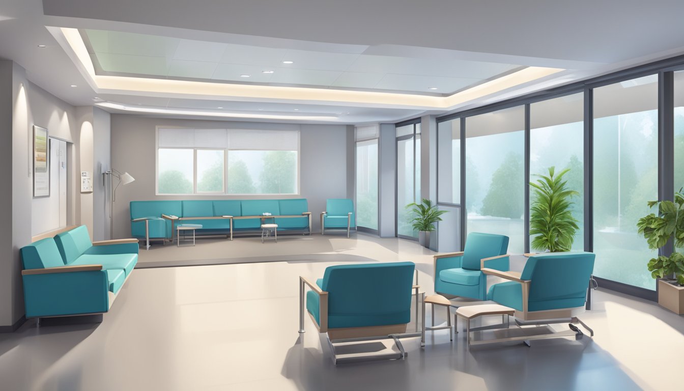 A modern cardiology clinic with state-of-the-art equipment and comfortable waiting area. Staff provide comprehensive services to patients