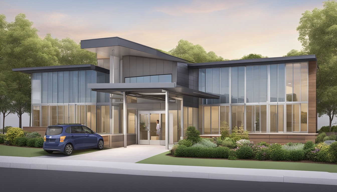 The Heart Specialist Clinic is a modern, accessible facility with clear signage and ramps for wheelchair access. The building is surrounded by well-maintained landscaping, and the entrance is equipped with automatic doors