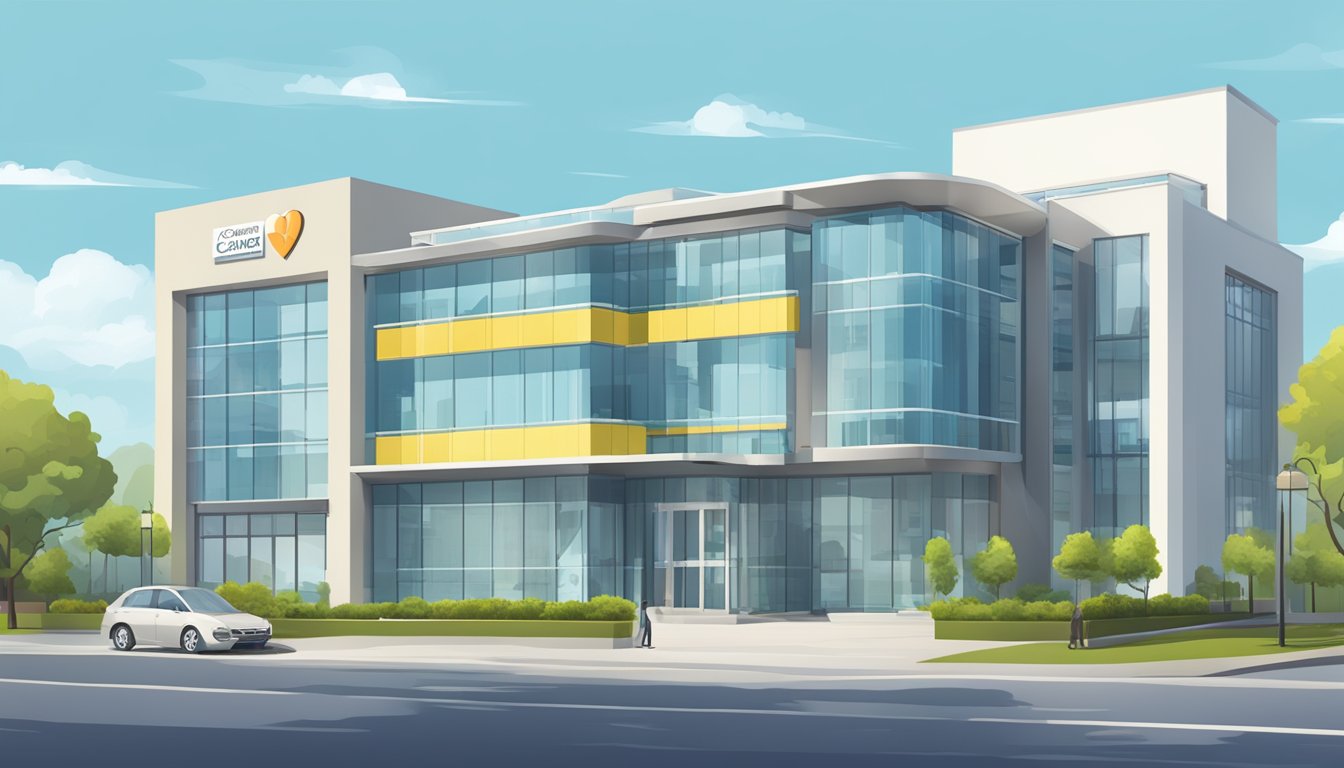 A modern building with the sign "Cardiac Centre International - Cardiology Clinic" in bold letters. Surrounding area is clean and well-maintained