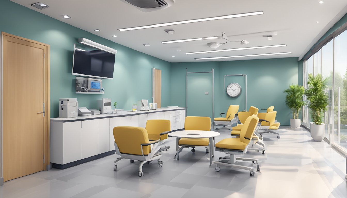 A modern, clean cardiology clinic with comfortable seating, professional staff, and state-of-the-art equipment