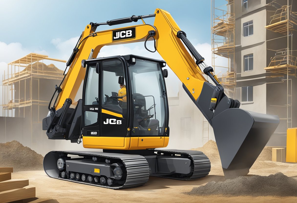 The JCB 8014 CTS is being operated at the construction site