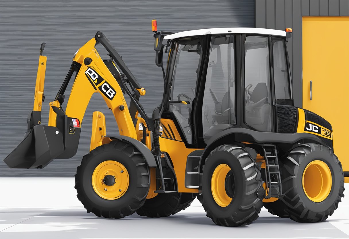 The JCB 8014 serial number is located on the right side of the machine's chassis, near the rear